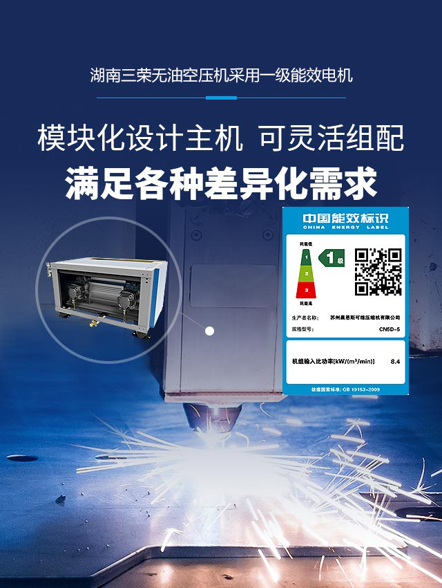 三荣无油空压机、模块化设计主机、可灵活组配满足各种差异化需求